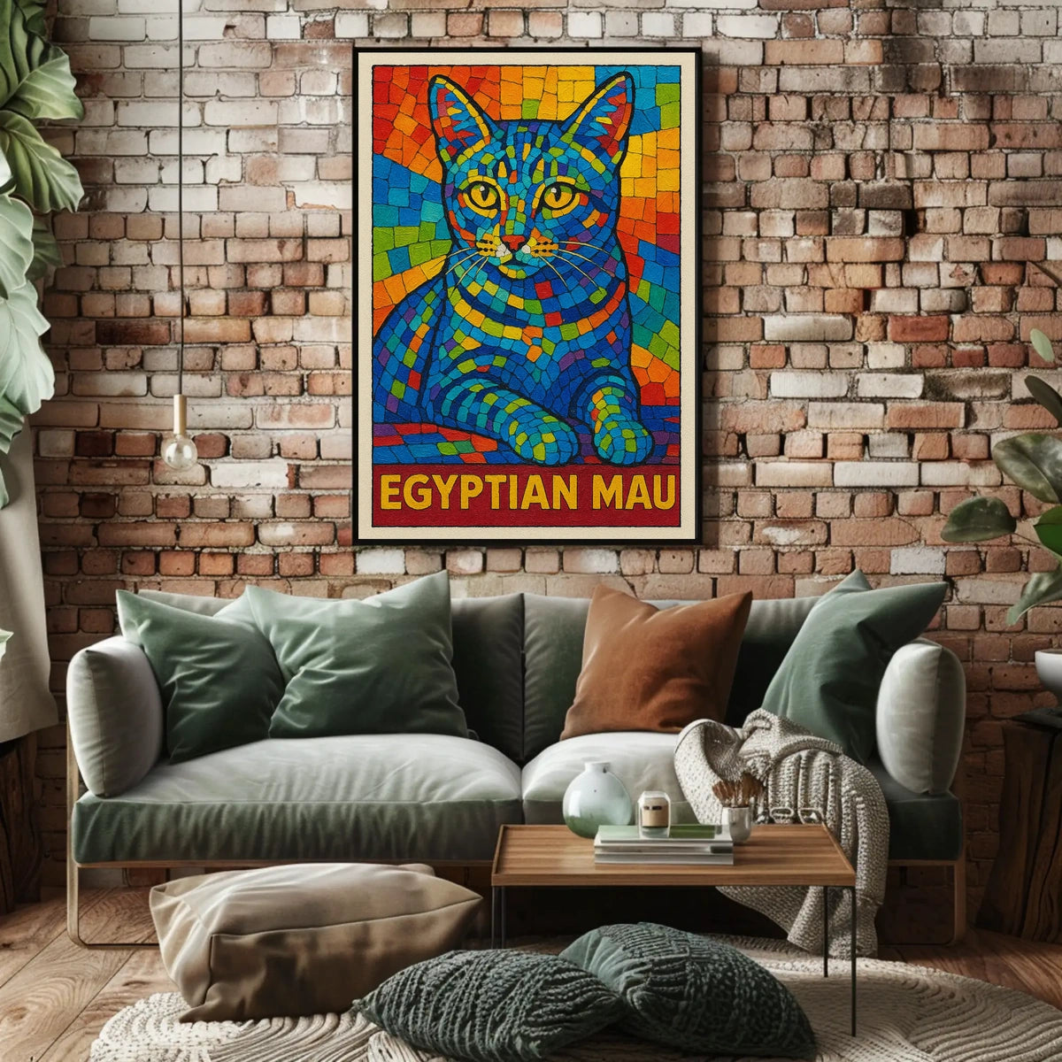 Egyptian Mau Mosaic Art Poster