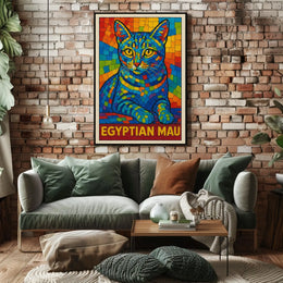 Egyptian Mau Mosaic Art Poster