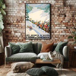 Winter Sports at St. Pierre de Chartreuse Poster PosterGoat