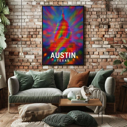 Austin, Texas Vibrant Capitol Poster