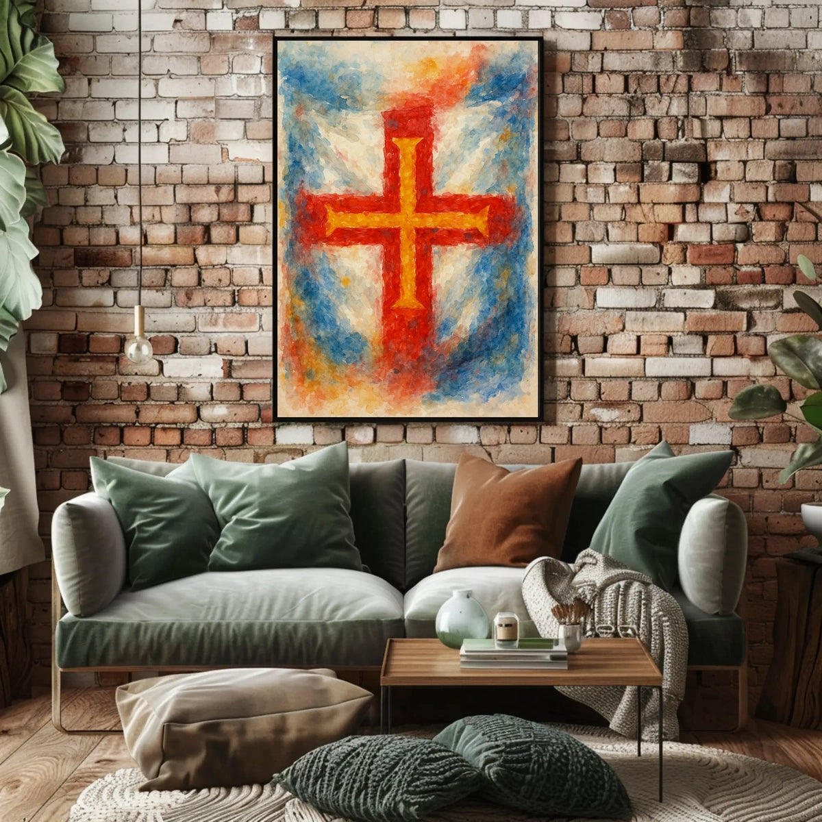 Abstract Cross in Watercolor Poster