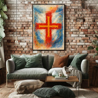 Abstract Cross in Watercolor Poster