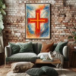 Abstract Cross in Watercolor Poster