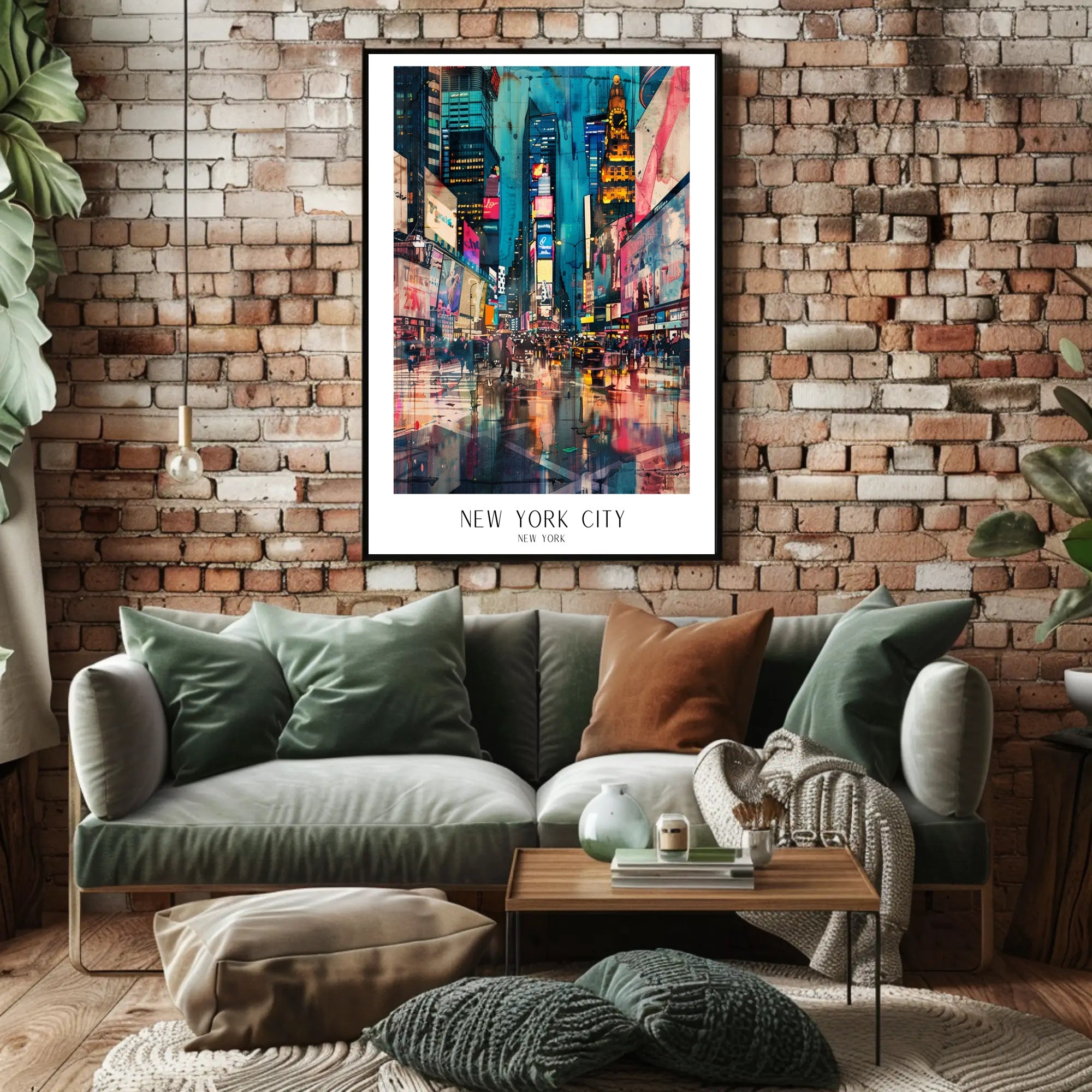 Vibrant Times Square Neon Lights Urban or Cityscape Poster PosterGoat