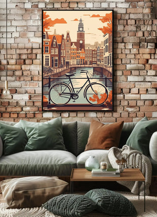 Amsterdam Canal Serene Autumn Travel Poster