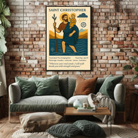 Saint Christopher Vintage Iconography in Mythology Poster