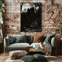 Hauntingly Eerie Night Haunted House Fantasy or Mythology Poster PosterGoat