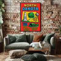North Dakota Pop Art Travel Poster