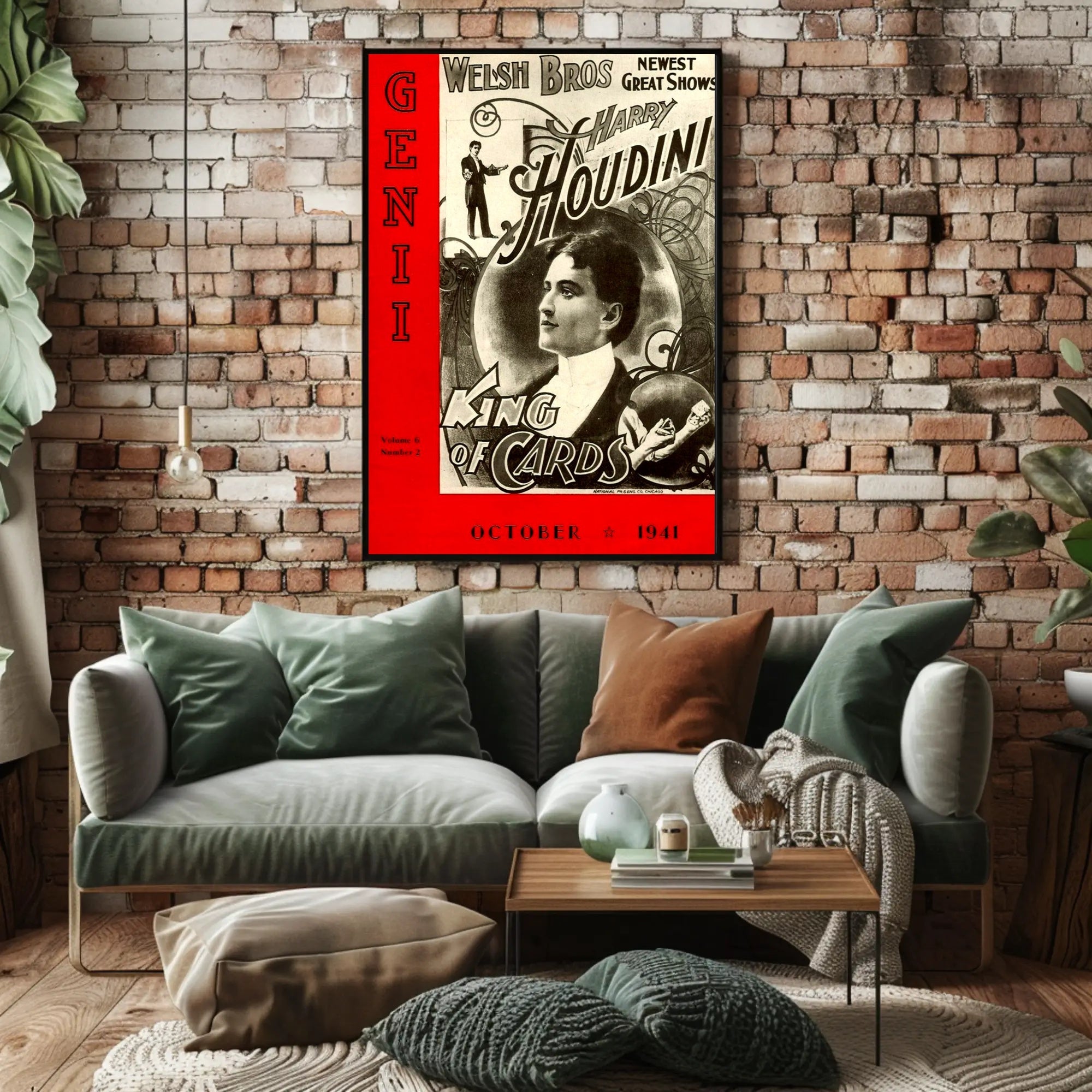 Harry Houdini Vintage Magic Show Cultural Poster
