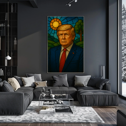 Donald Trump Stained Glass Style Poster