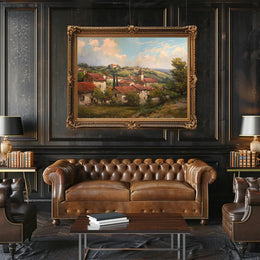 Countryside Village Scene Impressionist Art Poster