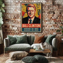 Bill Clinton 42nd President of the United States Street Art Mashup Poster