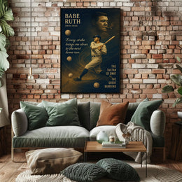 Babe Ruth Vintage Baseball Legend Sports Poster