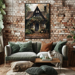 Enchanted Cottage In Autumn Poster