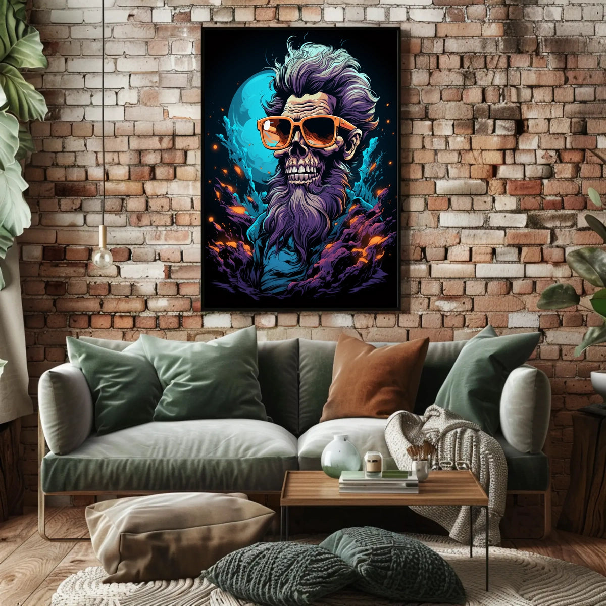 Skeleton with Purple Beard Fantasy Poster