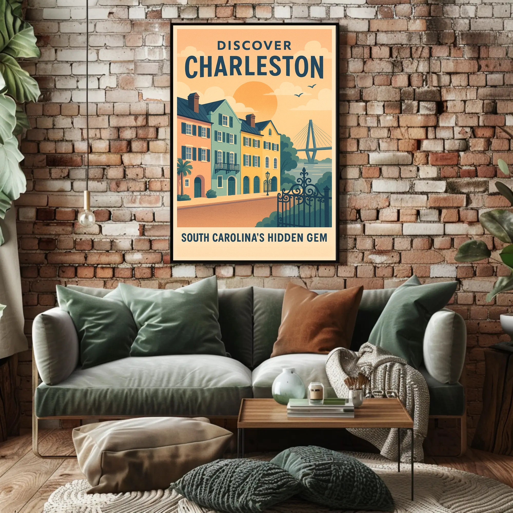 Charleston Travel Poster Vintage Coastal Wall Art