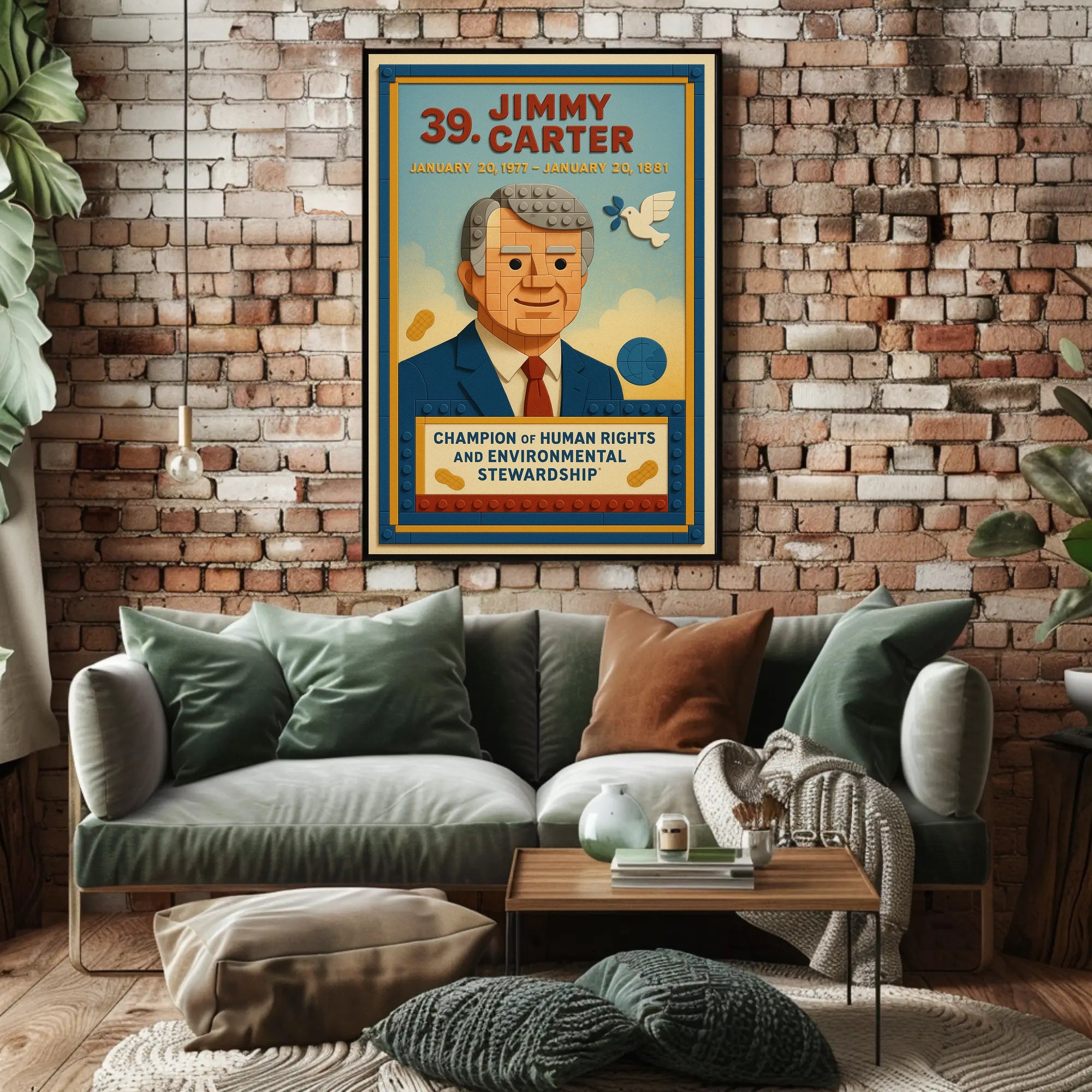 Jimmy Carter 39th President Wall Art Vintage Print PosterGoat