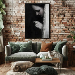 Veiled Elegance: Gothic Romantic Artistic Portrait Poster PosterGoat