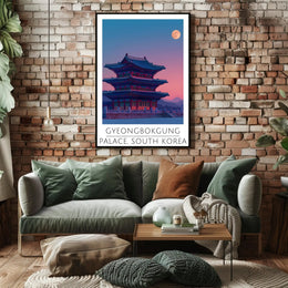 Gyeongbokgung Palace under Full Moon Cultural Poster