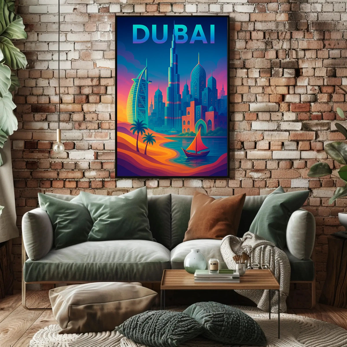 Dubai Dreamscape Skyline Poster For Travel Art Lovers Decor