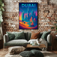 Dubai Dreamscape Skyline Poster For Travel Art Lovers Decor