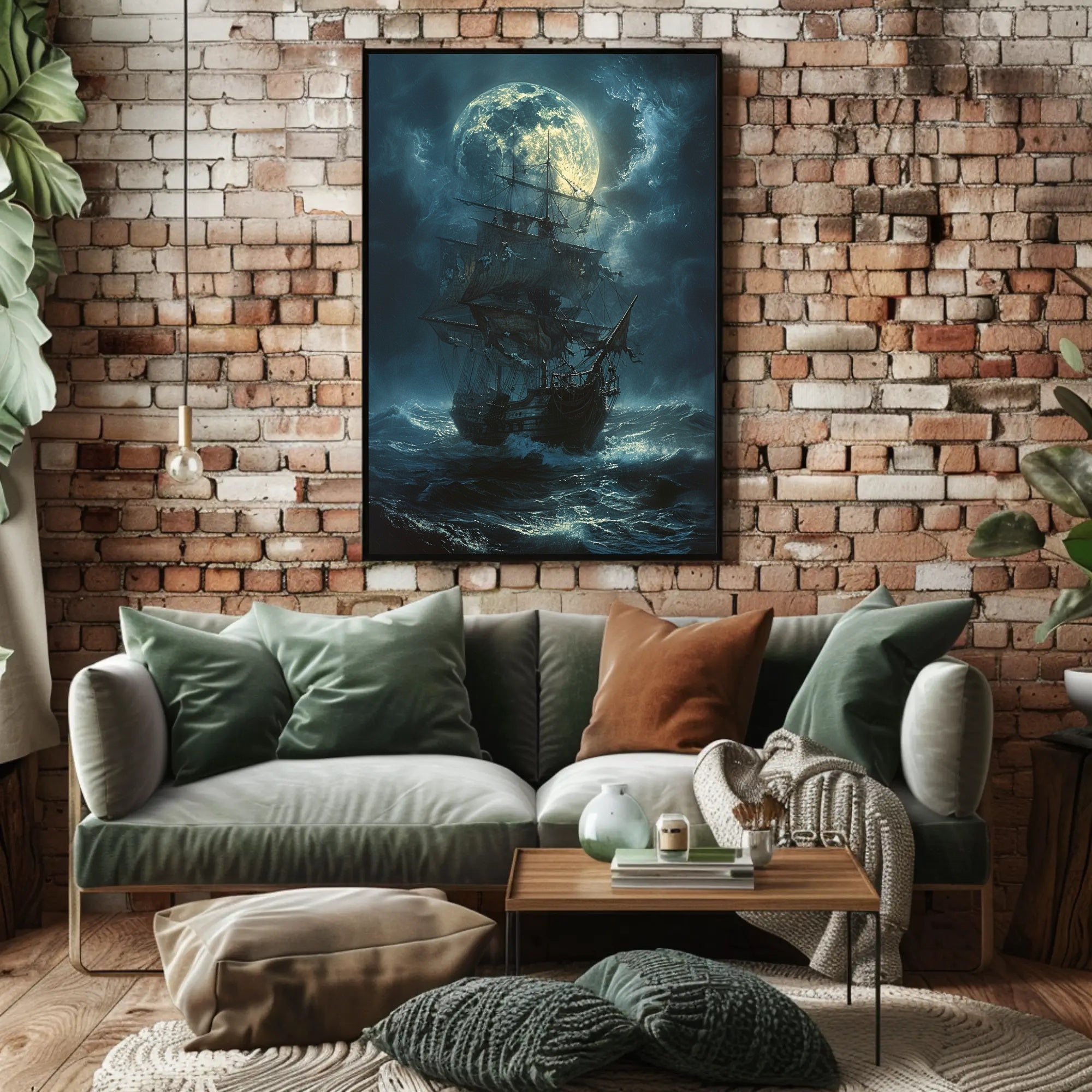 Moonlit Sailing Ship - Fantasy or Mythology Poster PosterGoat
