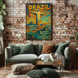 Brazilian Carnival Vibes: Rio Landmarks Art Poster