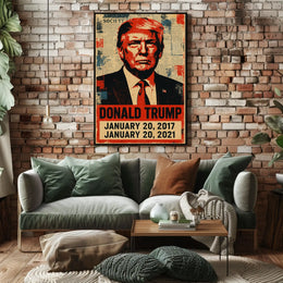 Donald Trump 45th President of the United States Street Art Mashup Poster