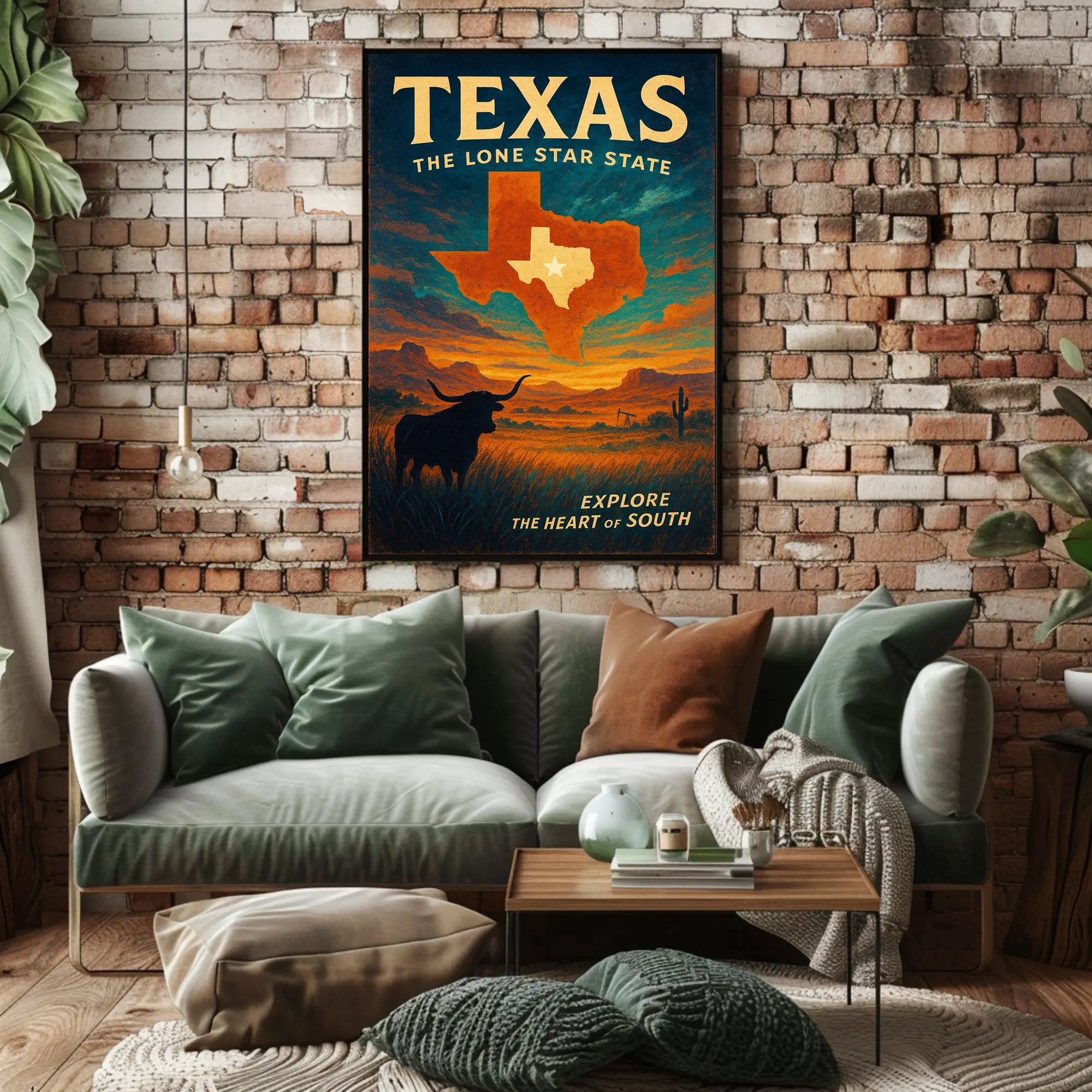 Texas Vintage Travel Poster Wall Art Print