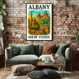 Albany History And Architecture Poster Vintage Wall Art