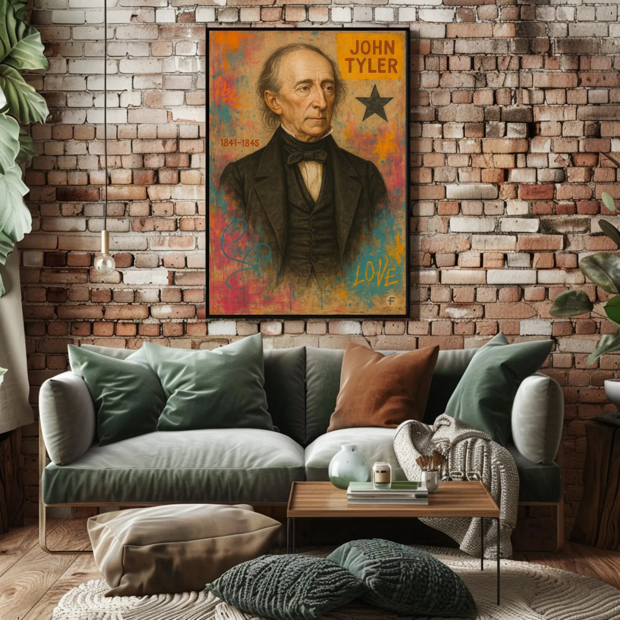 John Tyler Presidential Portrait Modern Art Poster
