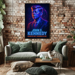 John F Kennedy Vintage Patriotic History Poster