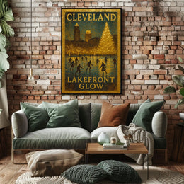 Cleveland Lakefront Glow Poster