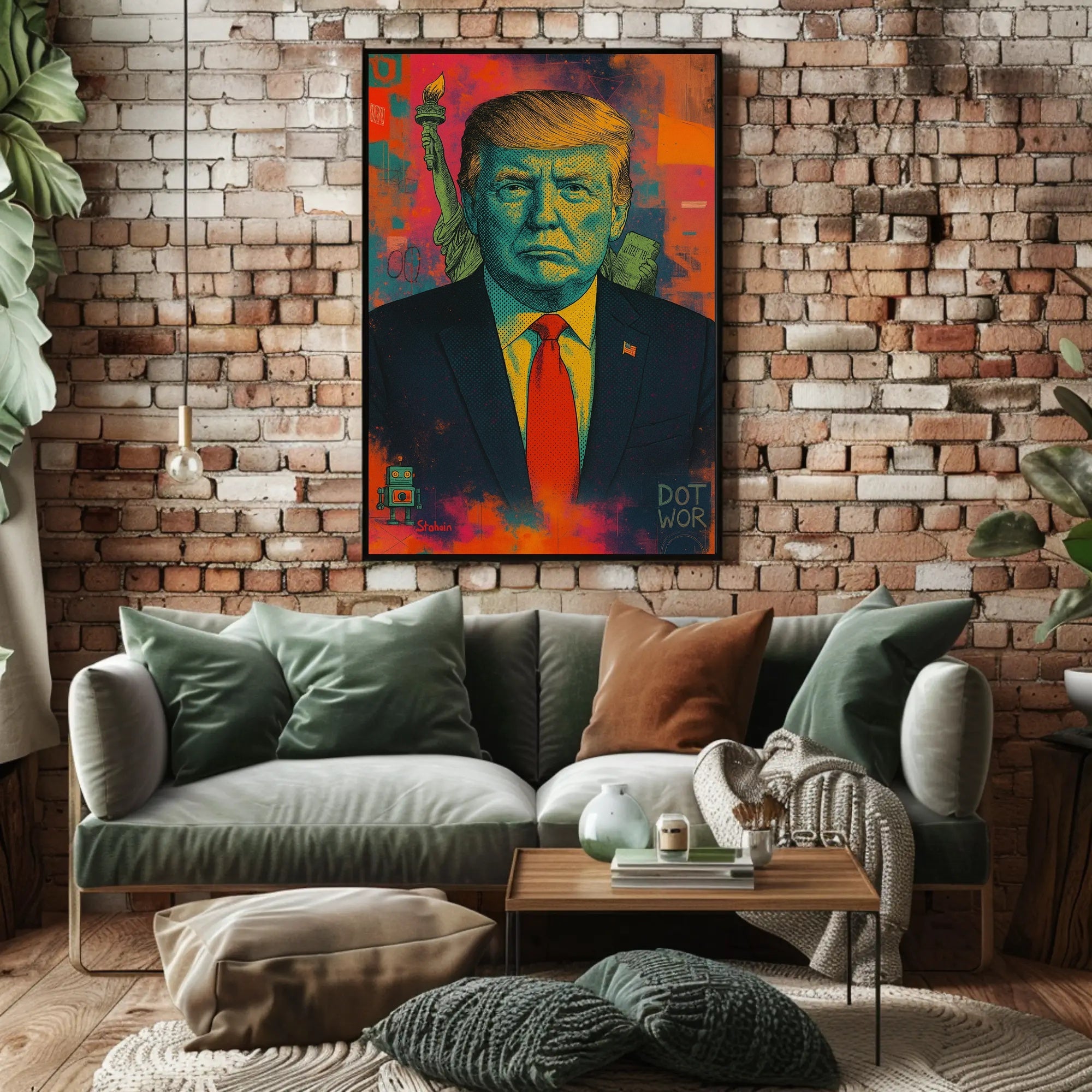 Pop-Art Statue of Liberty Political Propaganda Poster