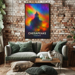 Chesapeake Virginia Scenic Travel Art Minimalist Realism Decor Souvenir Wanderlust Cityscape Inspiration Poster