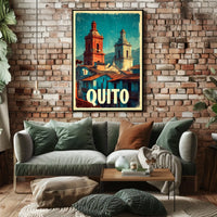 Quito Vintage Cityscape Poster