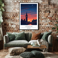 London Sunset Cityscape Illustration - Urban or Cityscape Poster
