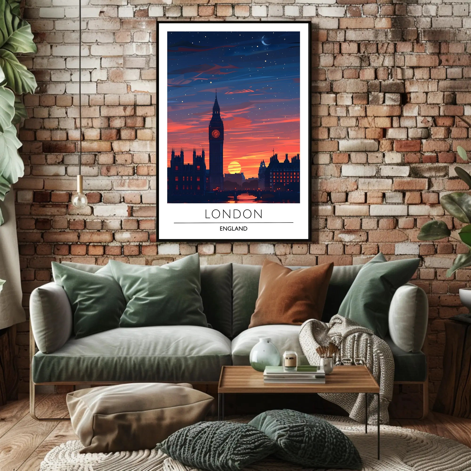 London Sunset Cityscape Illustration - Urban or Cityscape Poster