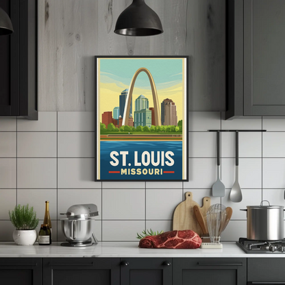 St. Louis Missouri Vintage Poster - Gateway Arch
