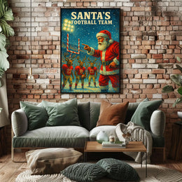 Santa Coaches Reindeer in Festive Football Scene