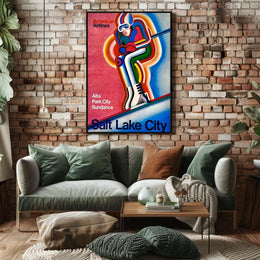 Skiing in Salt Lake City Poster
