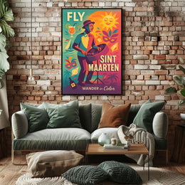 Sint Maarten Island Festive Travel Poster PosterGoat