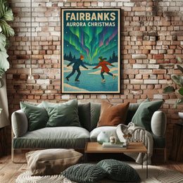 Fairbanks Aurora Christmas Poster