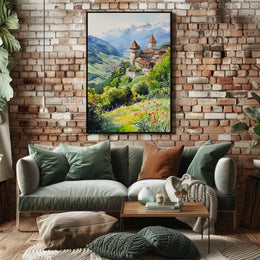 Liechtenstein Vaduz Castle Hilltop View Poster