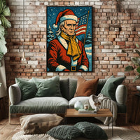 Santa Claus In Patriotic Winter Poster