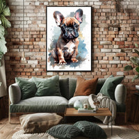 French Bulldog Watercolor Poster Wall Art