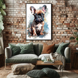 French Bulldog Watercolor Poster Wall Art