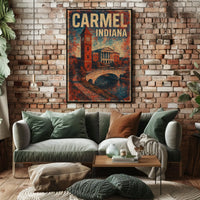 Carmel Indiana Vintage Travel Poster