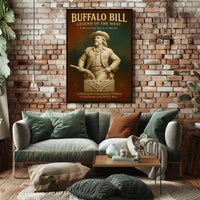 Buffalo Bill Marble Statue Poster Vintage Wall Art