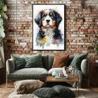 Majestic Canine Watercolor Poster Wall Art Print